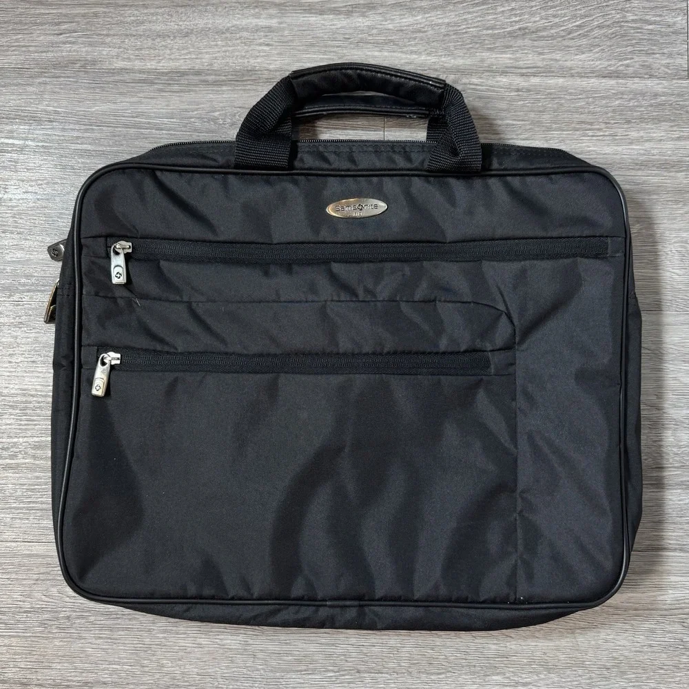Samsonite 1910 Black Laptop Carrying Bag Case Work Travel Business Briefcase